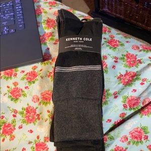 Kenneth‎ Cole Dress Socks 6 Pack Black Striped